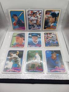 lot 59 image: Topps Baseball Cards Lot 9 Cards 1980s Dick Schofield Scott Ledbetter Dean Ashby