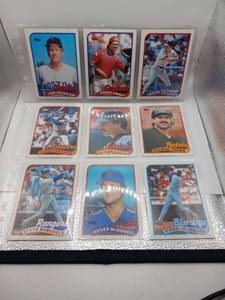 lot 60 image: Topps Baseball Cards Lot 9 Cards Joe Morgan Tony Pena Wayne Tolleson Glenn Braggs Danny Darwin Dickie Thon Steve Buechele Roger McDowell Fred McGriff