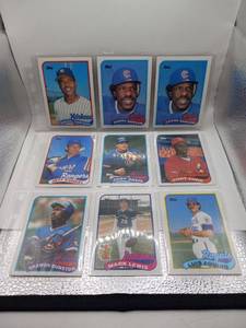 lot 62 image: Topps Baseball Cards Lot 9 Cards Rafael Santana Andre Dawson Jeff Kunkel Jody Davis Curt Ford Shawon Dunston Mark Lewis Luis Aquino