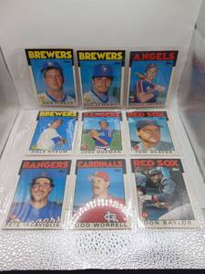 lot 63 image: Topps Baseball Cards 1986 Lot of 9 Cards Dan Plesac Wally Joyner Dale Sveum