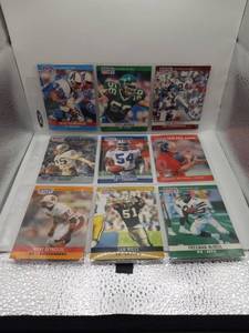 lot 92 image: Pro Set 1990 NFL Trading Cards Lot 9 Cards Dean Steinkhuhler Jeff Lageman Ron Wolley
