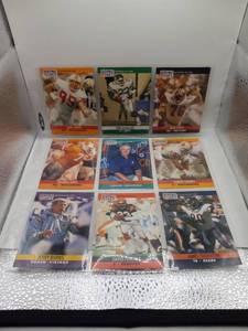 lot 95 image: Pro Set 1990 Official NFL Cards Lot of 9 Players