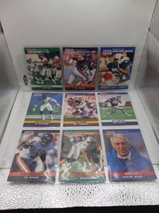 lot 100 image: Pro Set 1990 NFL Trading Cards Lot 9 Cards Ken OBrien Joey Browner