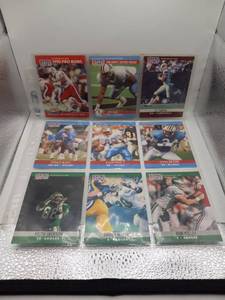 lot 101 image: Pro Set NFL Trading Cards 1990 Lot of 9 Cards