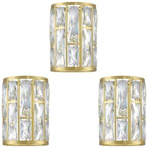 lot 916 image: Dolaimi House 3 Pack Crystal Pendant Ceiling Chandelier Wall Sconce Lamp Replacement Cover Shade Fixture Gold Finish,1.66 Fitter Size,7.1 High5.3 Diameter - Retail $88