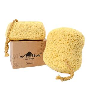lot 917 image: myHomeBody Bath Sponge, Foam Loofah, Shower Sponge for Body, Curvy, 2 Pack - Retail $9