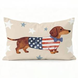 lot 929 image: GPMZTJQF Dachshund Throw Pillow Cover Room Decor 12x20 - Retail $9