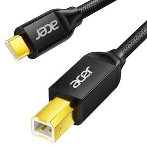 lot 940 image: Acer USB B to USB C Cable 6.6FT, Nylon Printer Cable for Printer & MIDI - Retail $9