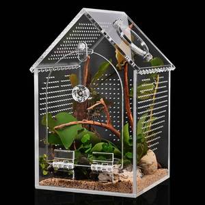 lot 942 image: Cycodo Jumping Spider Enclosure,Warp-Proof Seamless Acrylic Tarantula Terrarium,Front Opening Bug Habitat with Feeding Port for Praying Mantis,Hermit Crabs,Snail,Micro Reptile(5 L5 W8 H) - Retail $30