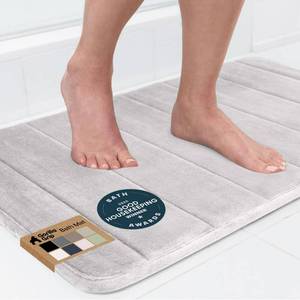 lot 951 image: GORILLA GRIP Absorbent Memory Foam Bath and Shower Mat, 42x24 Light Gray - Retail $507