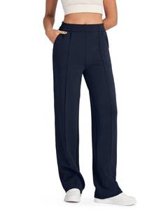 lot 960 image: G4Free Women Sweatpants Wide Leg Comfy Relaxed Fit,Dark Blue,M,Petite - Retail $35