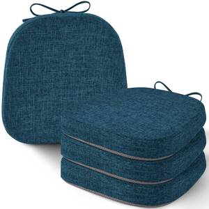 lot 963 image: AddGrace Set of 4 Chair Cushions for Metal Dining Chairs 14x14 Navy - Retail $60