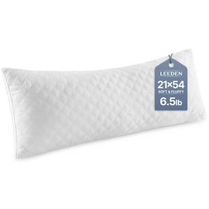 lot 964 image: Leeden Adjustable Body Pillow 21 x 54 for Side Sleepers White - Retail $37