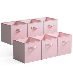 lot 966 image: GRANNY SAYS 13x13 Cube Storage, Pink Storage Cube Organizer Bins, 6-Pack - Retail $37