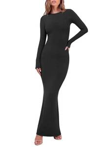 lot 969 image: REORIA Womens Long Sleeve Ribbed Bodycon Maxi Dresses Black Large - Retail $32