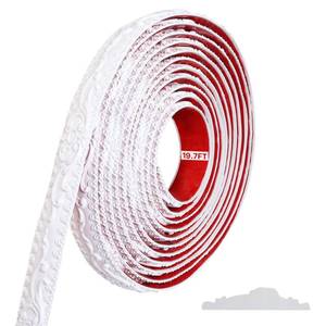 lot 970 image: Storystore White Ornate Wall Molding Trim, 1.4 in x 19.7 FT Peel and Stick Wall Decor, Self-Adhesive Crown Molding for Home Decor, TV Background Wall, Mirror Edge - Retail $26