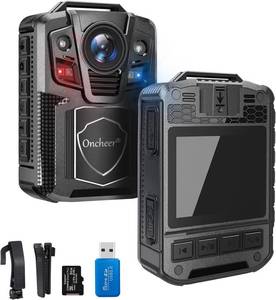 ONCHEER 1080P Patrol Police Infrared Night Vision Body Camera with 64G Kingston SD Card, Shoulder & Waist Clip, Vedio Audio Recorder Bodycam, 24H Record for Law Enforcement Security Outwork - Retail: $60