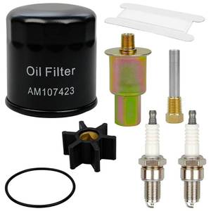 lot 983 image: Maintenance Service Kit Fits for Kohler Marine Generator 4EF 5E 6EF 7.3E BPR4ES 267987 GM116125-S 23-7762 359771 23-7821 260085 23-6400 359978 23-3314 Impeller Spark Plug Fuel Oil Filter - Retail $77