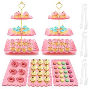 lot 2015 image: Coitak 8 Pieces Cupcake Stand Set, Dessert Tower Tray for Tea Party - Retail $24