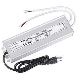 lot 2022 image: LED Driver 200 Watts 24V DC Low Voltage Transformer�� Waterproof IP67 LED Power Supply, Adapter with 3-Prong Plug 3.3 Feet Cable for Any 24V DC led Lights, Computer Project, Outdoor Light - Retail $38