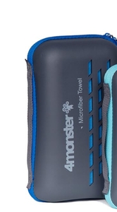 lot 2037 image: 4Monster Quick Dry Travel Towel with Case & Carabiner �� Super Absorbent Microfiber Gym & Camping Towel. Compact, Lightweight, Fast Drying for Beach, Swimming, Hiking, Backpacking - Retail $21