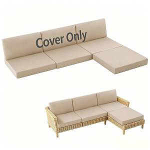 lot 2038 image: MuaMelop 7-Piece Patio Cushion Covers �� Replacement Slipcovers for 4-Seat Outdoor Sectional, Waterproof & Fade-Resistant Sofa Cushion Covers, Machine Washable, Beige (Cover Only) - Retail $46