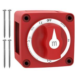 lot 2052 image: Battery Disconnect Switch, Malictele 300A 1-Both-2-Off Heavy Duty Cutoff Switch 12V-48V Waterproof Ignition Protected Power Kill Switch with Knob for Marine, Boat, Car, RV, Truck Battery - 4 Position - Retail $25