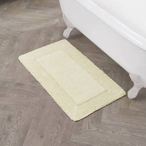 lot 2053 image: Laura Ashley Ruffle Border 100% Cotton Bath Rug, Yellow, 20x 34 - Retail $26