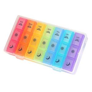 lot 2054 image: Weekly Pill Organizer, 3-Times-A-Day 7 Day Pill Box - Retail $8