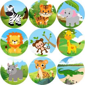 lot 2063 image: Zoo Animal Sticker Jungle Sticker for Kids Individual Cute Wild Animal Labels Safari Decals for Toddles Birthday Party Favors Decor Supplies 200Pcs - Retail $5