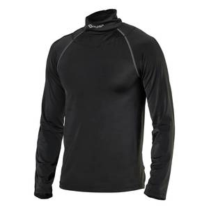 lot 2065 image: Shock Doctor Compression Shirt with Neckguard for Hockey. Long Sleeves with Integrated Neck Guard. for Adult Men BlackGrey XL - Retail $74
