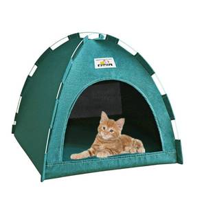 lot 2067 image: alfyng Cat Tent, Kitten Tent Cave Nest Bed, Portable Pet Cats Tents House for Little Dog, Folding House with Soft Mat for Small Animals All Seasons Indoor and Outdoor (14.2 x 14.2 x 11 INCH) - Retail $14