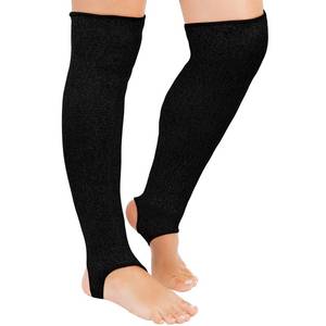 lot 2123 image: Zhanmai Cut Resistant Leg Sleeves Bite-Proof Protective Leg Sleeves for Welding, Lawn Mowing Guard Safety (Black, Heel Hole Style) - Retail $10