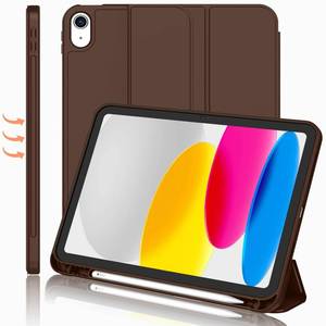 lot 2132 image: iMieet iPad (A16) Case 11th GeniPad 10th Generation Case 11-Inch 202510.9 Inch 2022 with Pencil Holder, Trifold Stand Smart Cover with Soft TPU Back,Auto WakeSleep(Chocolate) - Retail $30