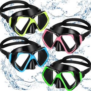 lot 2137 image: Fabbay 4 Pcs Swim Goggles with Nose Cover,Yellow,Green,Blue,Pink - Retail $20