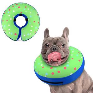 lot 2152 image: Supet Inflatable Dog Cone Collar for Large Medium Small Dogs, Soft Cone Collar for Dogs Cats, ECollar Doggie Neck Donut Dog Cone Alternative After Surgery - Retail $20