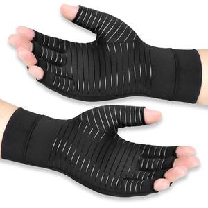 lot 2163 image: Vlela Arthritis GlovesCopper Infused Compression GlovesFingerless - Retail $17