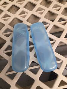 lot 2171 image: YuanHolumid 2 Pcs Clear Plastic Eye Glasses Cases,Hard Reading Glasses Boxes Portable Storage Case Lightweight Sunglasses Holder Protector Travel Eyeglasses Organizer (Random Color) - Retail $6