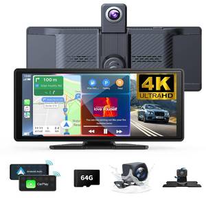 Wireless Carplay Screen for Car 10.26" 4K 360 Rotation Dash Cam Carplay&Android Auto Car Stereo 1080p Backup Camera GPS Navigation/Mirror Link/Voice Control/Siri/FM Satellite Radio Receiver - Retail: $106