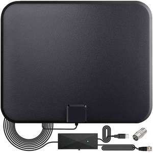 lot 2173 image: TV Antenna for Smart TV Indoor, TV Antenna for Local Channels,Support 4K 1080p with Signal Booster, 18FT Coax HDTV Cable (Black) - Retail $32