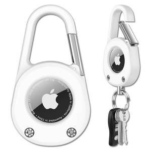 lot 2175 image: SCALLOP for AirTag Keychain with Carabiner,Thick Hard PC Air Tag Holder,IPX8 Waterproof,Secure Lock,Universal Wheel Key Chain (White 1 Pack) - Retail $15