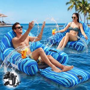 lot 2182 image: Simgoing Floating Pool Chair for Adults Lounger Fabric Covered,Waves - Retail $3,438