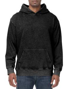 lot 2183 image: Eisctnd Mens Hoodies Oversized Unisex Acid Wash Casual Vintage Cotton Sweatshirt, Baggy Basic Streetwear Pullover(Black-S) - Retail $20
