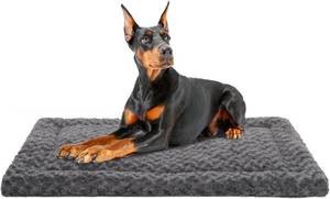 lot 40001 image: Exsnugy Washable Dog Bed Mat Large Size Fluffy Pet Crate Pad 48x30 XXL