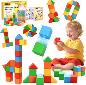 lot 40017 image: LovesTown 28PCS Large Magnet Building Blocks, 1.3inch, with a Storage Bag