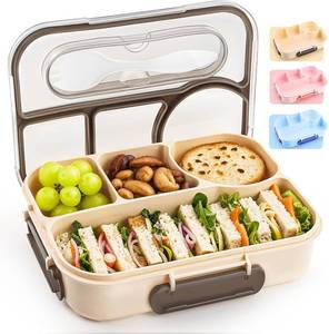 lot 40052 image: EASYFUN Bento Box Adult 4-Compartment, Drop-Proof, Dishwasher Safe, BPA-Free