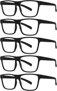 lot 40053 image: Kerecsen 5 Pack Reading Glasses Blue Light Blocking Square Frame Unisex