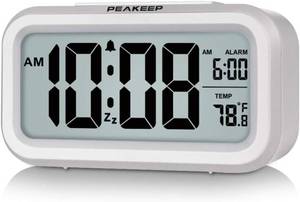 lot 40058 image: Peakeep Night Light Digital Alarm Clock Battery Operated Indoor Temperature