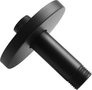 lot 40062 image: Straight Shower Arm with Flange, Ceiling Mount 3 Pipe, Matte Black