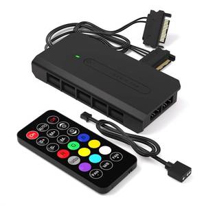 lot 40065 image: EZDIY-FAB 10-Port RGB Fan Hub-I for Case Fans, 6-pin RGB, ARGB 5V3-pin,SATA